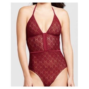 NWOT Mossimo Red Lace One Piece Swimsuit